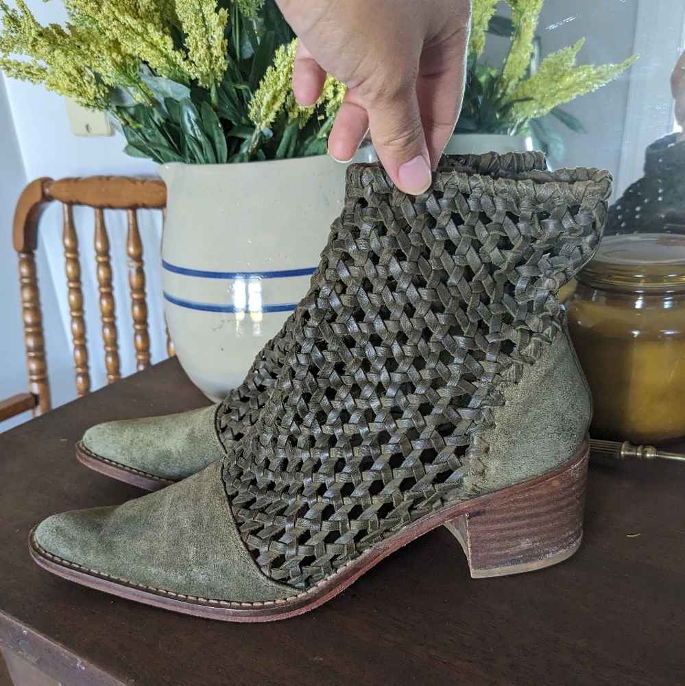 Free People In the Loop Woven Boot Olive Green